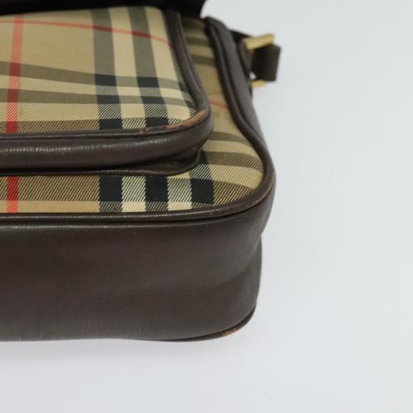 Burberrys Nova Check Shoulder Bag Canvas Beige Gold Auth...